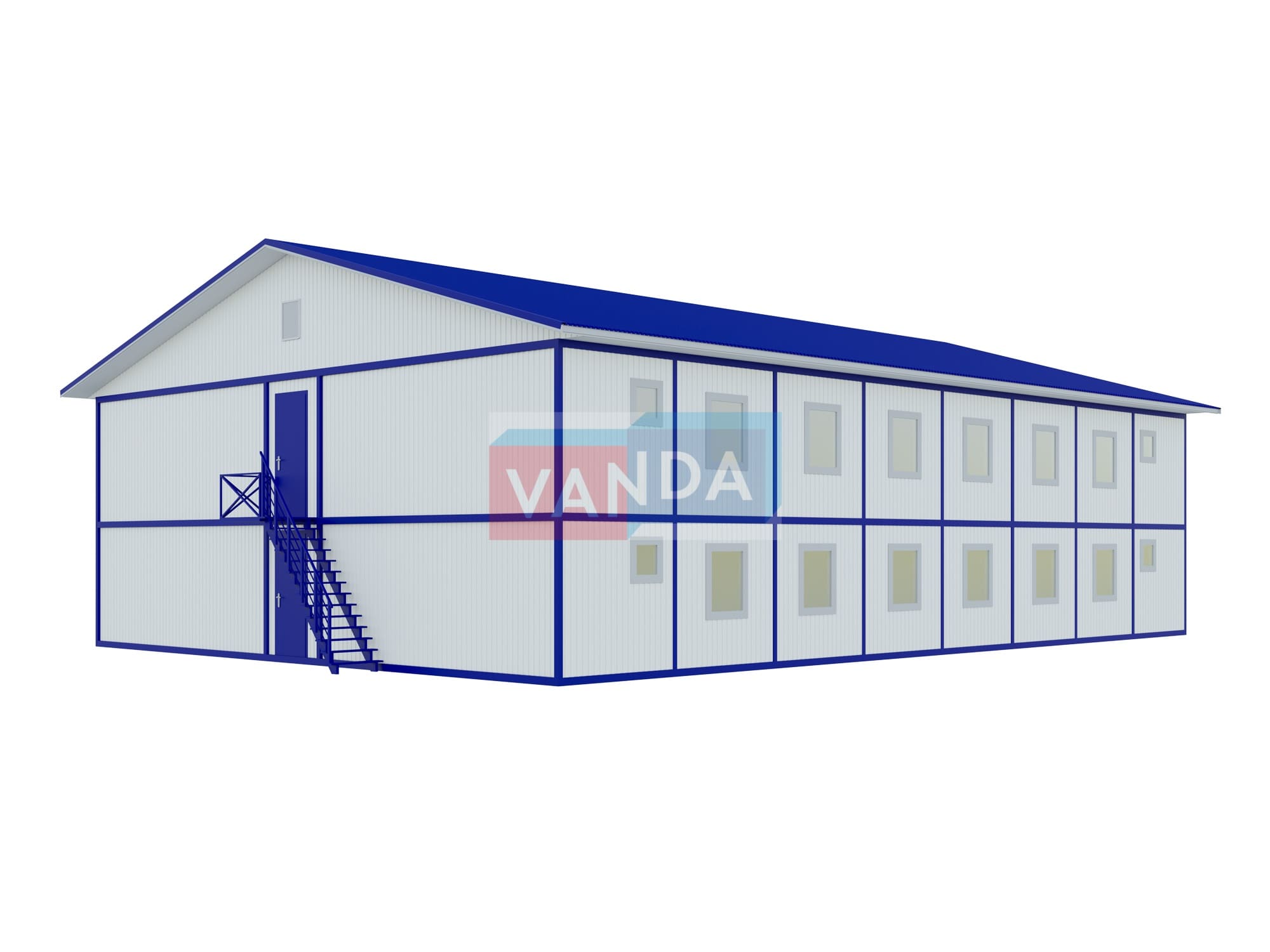 Проект общежития из блок контейнеров 13,5x19,2 Панели МДФ